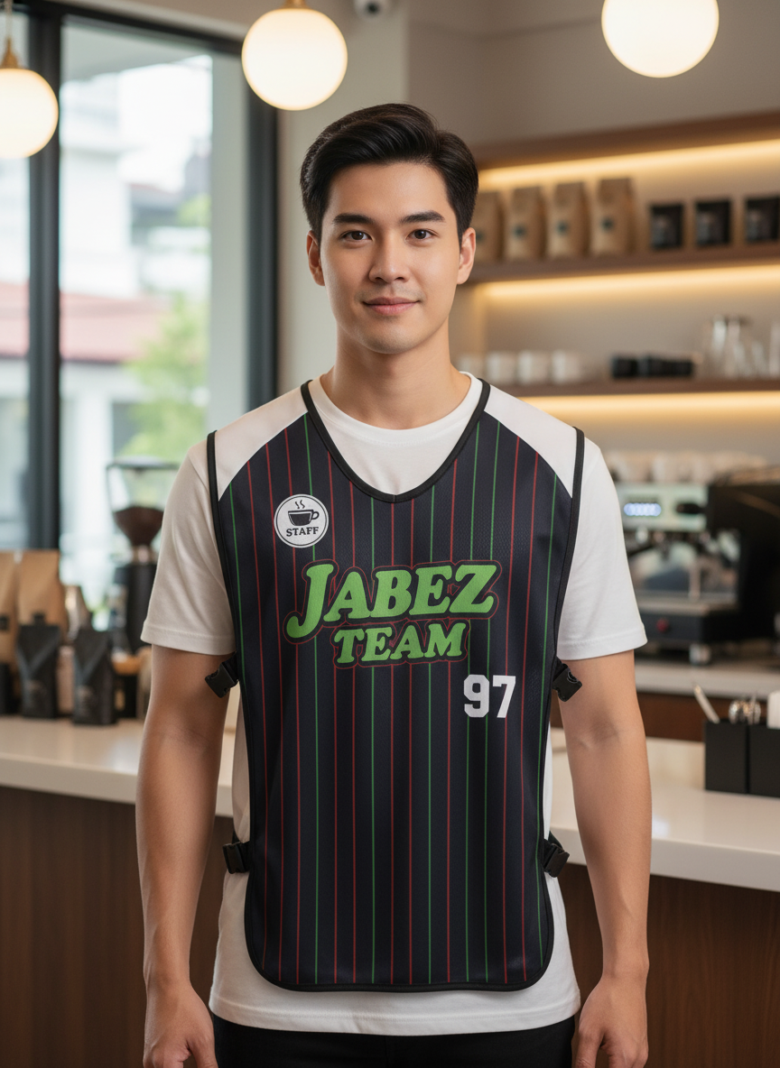 ออกแบบเสื้อกั๊ก รับผลิตเสื้อกั๊ก JABEZ ด้านหน้า ออกแบบเสื้อกั๊ก รับผลิตเสื้อกั๊ก JABEZ ด้านหน้า