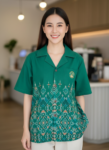 ออกแบบเสื้อทีมผ้าไทย รับผลิตเสื้อทีมผ้าไทย ทรงฮาวาย ด้านหน้า