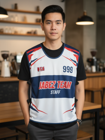 ออกแบบเสื้อกั๊ก รับผลิตเสื้อกั๊ก JABEZ ด้านหน้า