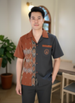 ออกแบบเสื้อทีมผ้าไทย รับผลิตเสื้อทีมผ้าไทย ทรงฮาวาย ด้านหน้า