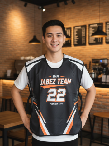 ออกแบบเสื้อกั๊ก รับผลิตเสื้อกั๊ก JABEZ ด้านหน้า