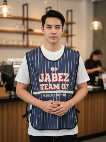 ออกแบบเสื้อกั๊ก รับผลิตเสื้อกั๊ก JABEZ ด้านหน้า