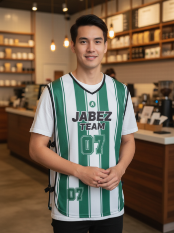 ออกแบบเสื้อกั๊ก รับผลิตเสื้อกั๊ก JABEZ ด้านหน้า