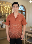 ออกแบบเสื้อทีมผ้าไทย รับผลิตเสื้อทีมผ้าไทย ทรงฮาวาย ด้านหน้า