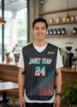 ออกแบบเสื้อกั๊ก รับผลิตเสื้อกั๊ก JABEZ ด้านหน้า