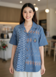 ออกแบบเสื้อทีมผ้าไทย รับผลิตเสื้อทีมผ้าไทย ทรงฮาวาย ด้านหน้า