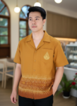 ออกแบบเสื้อทีมผ้าไทย รับผลิตเสื้อทีมผ้าไทย ทรงฮาวาย ด้านหน้า