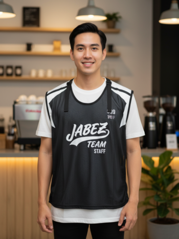 ออกแบบเสื้อกั๊ก รับผลิตเสื้อกั๊ก JABEZ ด้านหน้า