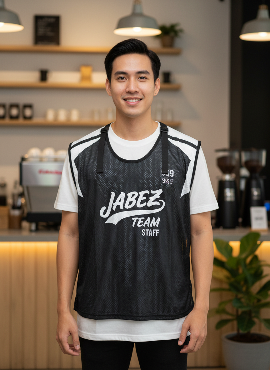 ออกแบบเสื้อกั๊ก รับผลิตเสื้อกั๊ก JABEZ ด้านหน้า ออกแบบเสื้อกั๊ก รับผลิตเสื้อกั๊ก JABEZ ด้านหน้า