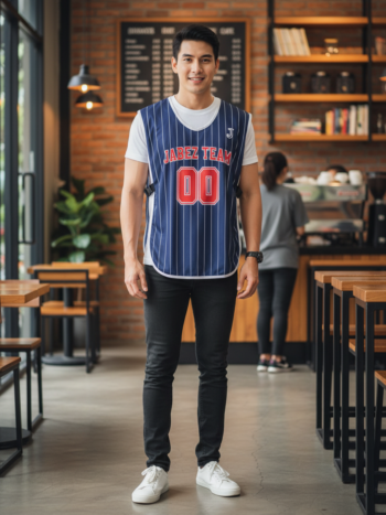 ออกแบบเสื้อกั๊ก รับผลิตเสื้อกั๊ก JABEZ ด้านหน้า
