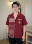 ออกแบบเสื้อทีมผ้าไทย รับผลิตเสื้อทีมผ้าไทย ทรงฮาวาย ด้านหน้า
