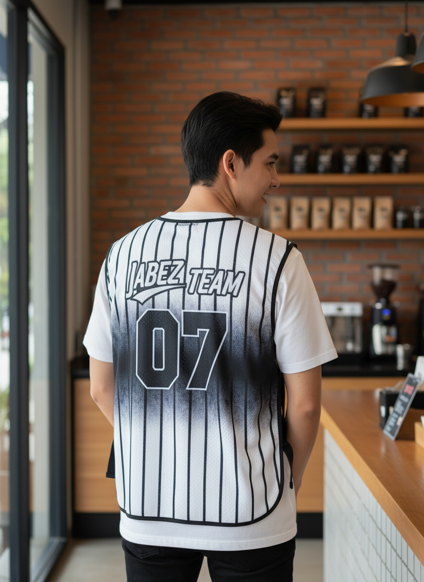 เสื้อกั๊กทีม JABEZ ลายด้านหลัง เสื้อกั๊กทีม JABEZ ลายด้านหลัง