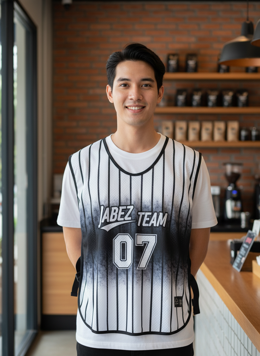 ออกแบบเสื้อกั๊ก รับผลิตเสื้อกั๊ก JABEZ ด้านหน้า ออกแบบเสื้อกั๊ก รับผลิตเสื้อกั๊ก JABEZ ด้านหน้า