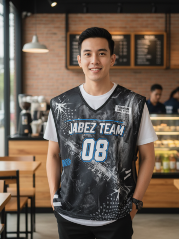 ออกแบบเสื้อกั๊ก รับผลิตเสื้อกั๊ก JABEZ ด้านหน้า