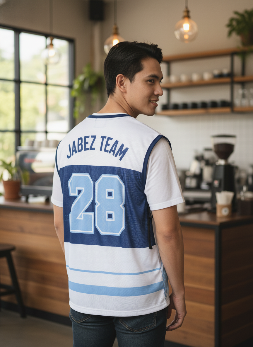 เสื้อกั๊กทีม JABEZ ลายด้านหลัง เสื้อกั๊กทีม JABEZ ลายด้านหลัง
