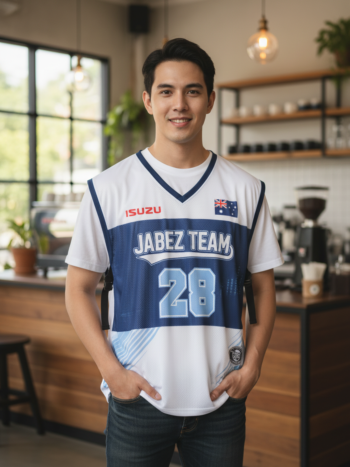 ออกแบบเสื้อกั๊ก รับผลิตเสื้อกั๊ก JABEZ ด้านหน้า