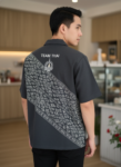 ออกแบบเสื้อทีมผ้าไทย รับผลิตเสื้อทีมผ้าไทย ทรงฮาวาย ด้านหน้า