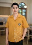 ออกแบบเสื้อทีมผ้าไทย รับผลิตเสื้อทีมผ้าไทย ทรงฮาวาย ด้านหน้า
