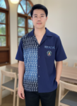 ออกแบบเสื้อทีมผ้าไทย รับผลิตเสื้อทีมผ้าไทย ทรงฮาวาย ด้านหน้า