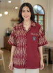 ออกแบบเสื้อทีมผ้าไทย รับผลิตเสื้อทีมผ้าไทย ทรงฮาวาย ด้านหน้า