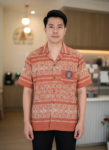 ออกแบบเสื้อทีมผ้าไทย รับผลิตเสื้อทีมผ้าไทย ทรงฮาวาย ด้านหน้า