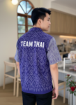 ออกแบบเสื้อทีมผ้าไทย รับผลิตเสื้อทีมผ้าไทย ทรงฮาวาย ด้านหน้า