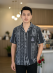 ออกแบบเสื้อทีมผ้าไทย รับผลิตเสื้อทีมผ้าไทย ทรงฮาวาย ด้านหน้า