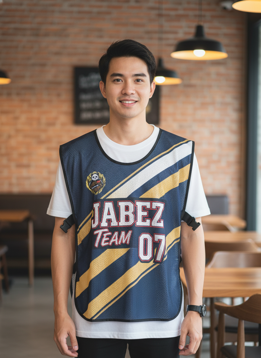 ออกแบบเสื้อกั๊ก รับผลิตเสื้อกั๊ก JABEZ ด้านหน้า ออกแบบเสื้อกั๊ก รับผลิตเสื้อกั๊ก JABEZ ด้านหน้า