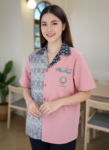ออกแบบเสื้อทีมผ้าไทย รับผลิตเสื้อทีมผ้าไทย ทรงฮาวาย ด้านหน้า