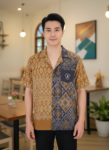 ออกแบบเสื้อทีมผ้าไทย รับผลิตเสื้อทีมผ้าไทย ทรงฮาวาย ด้านหน้า