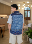 ออกแบบเสื้อทีมผ้าไทย รับผลิตเสื้อทีมผ้าไทย ทรงฮาวาย ด้านหน้า