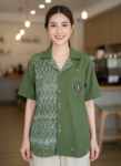 ออกแบบเสื้อทีมผ้าไทย รับผลิตเสื้อทีมผ้าไทย ทรงฮาวาย ด้านหน้า