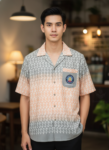 ออกแบบเสื้อทีมผ้าไทย รับผลิตเสื้อทีมผ้าไทย ทรงฮาวาย ด้านหน้า