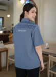 ออกแบบเสื้อทีมผ้าไทย รับผลิตเสื้อทีมผ้าไทย ทรงฮาวาย ด้านหน้า