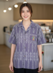 ออกแบบเสื้อทีมผ้าไทย รับผลิตเสื้อทีมผ้าไทย ทรงฮาวาย ด้านหน้า