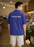 ออกแบบเสื้อทีมผ้าไทย รับผลิตเสื้อทีมผ้าไทย ทรงฮาวาย ด้านหน้า