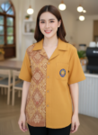 ออกแบบเสื้อทีมผ้าไทย รับผลิตเสื้อทีมผ้าไทย ทรงฮาวาย ด้านหน้า