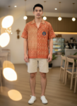 ออกแบบเสื้อทีมผ้าไทย รับผลิตเสื้อทีมผ้าไทย ทรงฮาวาย ด้านหน้า