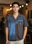 ออกแบบเสื้อทีมผ้าไทย รับผลิตเสื้อทีมผ้าไทย ทรงฮาวาย ด้านหน้า