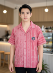 ออกแบบเสื้อทีมผ้าไทย รับผลิตเสื้อทีมผ้าไทย ทรงฮาวาย ด้านหน้า