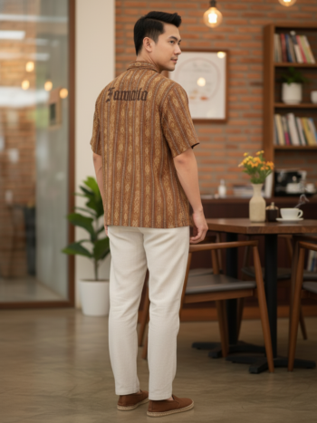 เสื้อทีมผ้าไทย ลายมัดหมี่ ด้านหลัง