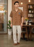 ออกแบบเสื้อทีมผ้าไทย รับผลิตเสื้อทีมผ้าไทย ทรงฮาวาย ด้านหน้า