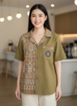 ออกแบบเสื้อทีมผ้าไทย รับผลิตเสื้อทีมผ้าไทย ทรงฮาวาย ด้านหน้า
