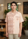 ออกแบบเสื้อทีมผ้าไทย รับผลิตเสื้อทีมผ้าไทย ทรงฮาวาย ด้านหน้า