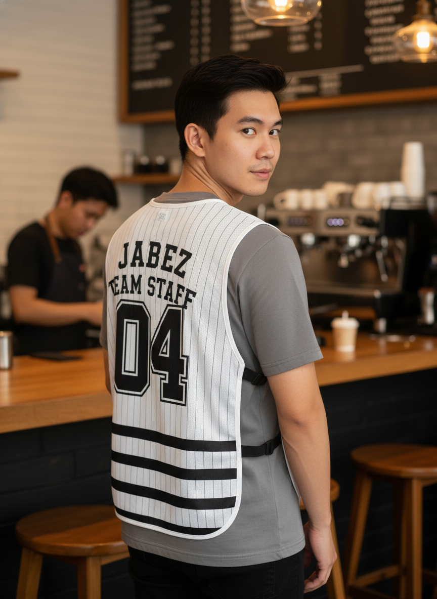 เสื้อกั๊กทีม JABEZ ลายด้านหลัง เสื้อกั๊กทีม JABEZ ลายด้านหลัง
