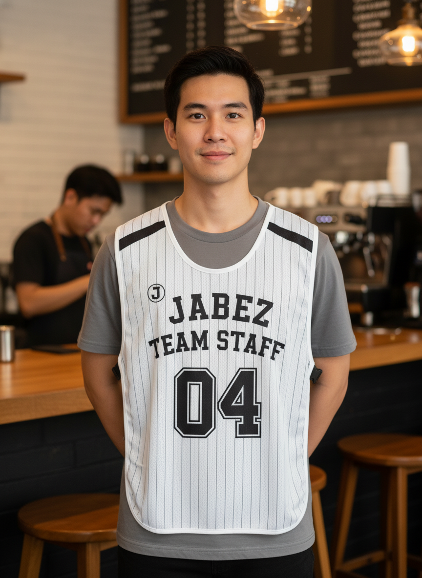 ออกแบบเสื้อกั๊ก รับผลิตเสื้อกั๊ก JABEZ ด้านหน้า ออกแบบเสื้อกั๊ก รับผลิตเสื้อกั๊ก JABEZ ด้านหน้า