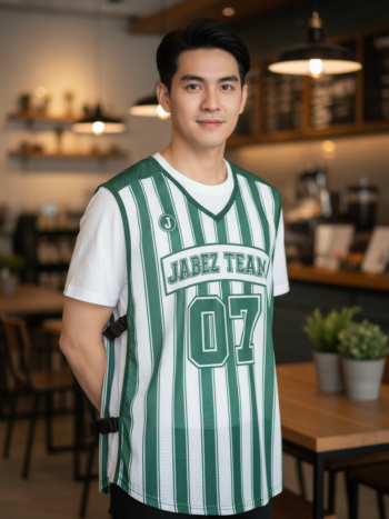 ออกแบบเสื้อกั๊ก รับผลิตเสื้อกั๊ก JABEZ ด้านหน้า