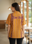 ออกแบบเสื้อทีมผ้าไทย รับผลิตเสื้อทีมผ้าไทย ทรงฮาวาย ด้านหน้า