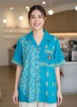 ออกแบบเสื้อทีมผ้าไทย รับผลิตเสื้อทีมผ้าไทย ทรงฮาวาย ด้านหน้า