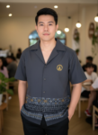 ออกแบบเสื้อทีมผ้าไทย รับผลิตเสื้อทีมผ้าไทย ทรงฮาวาย ด้านหน้า